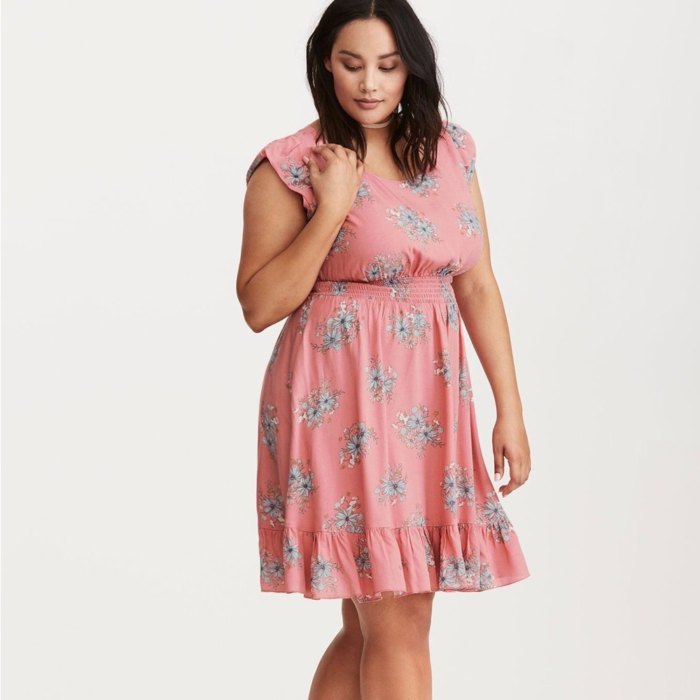 NWT Torrid Pink and Blue Floral Dress